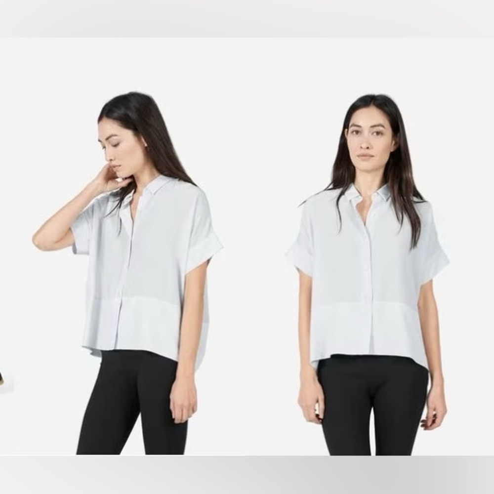Everlane Silk Short Sleeve Square Shirt
